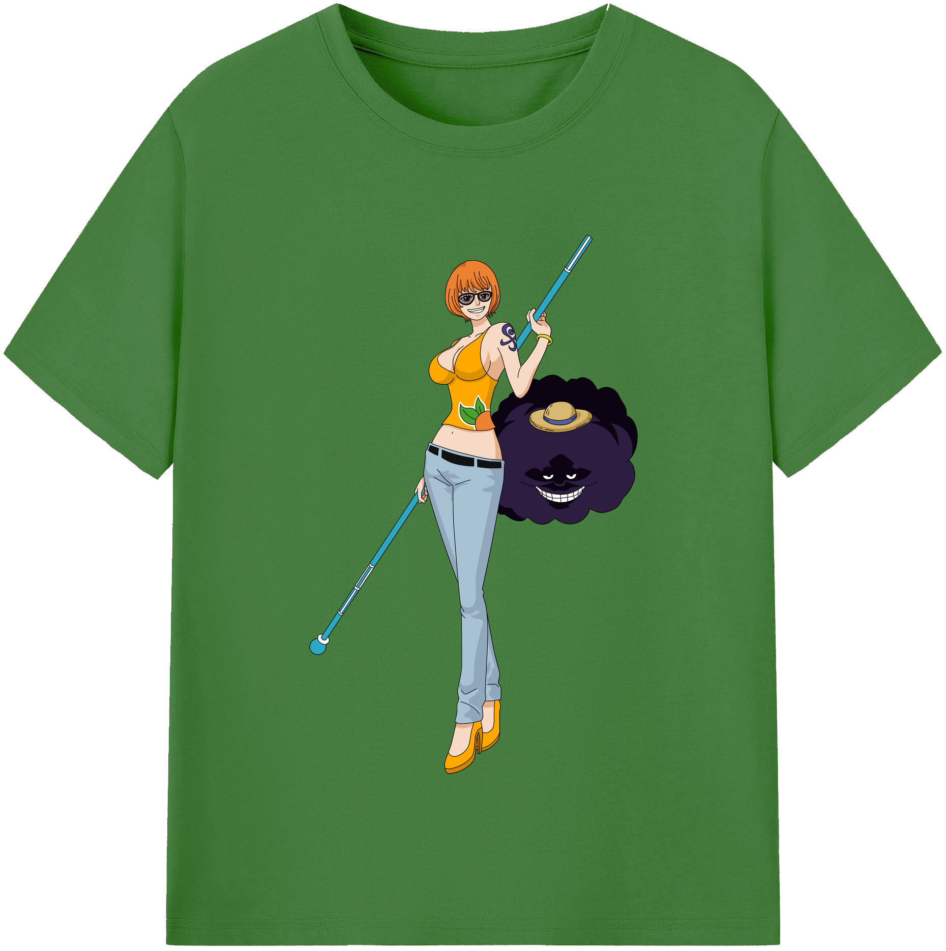 （画像用） ワンピース ナミ ONE PIECE Nami レディースカジュアルプリントTシャツ（綿100％）
